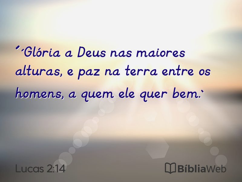 Lucas 2:14 em imagem para compartilhar