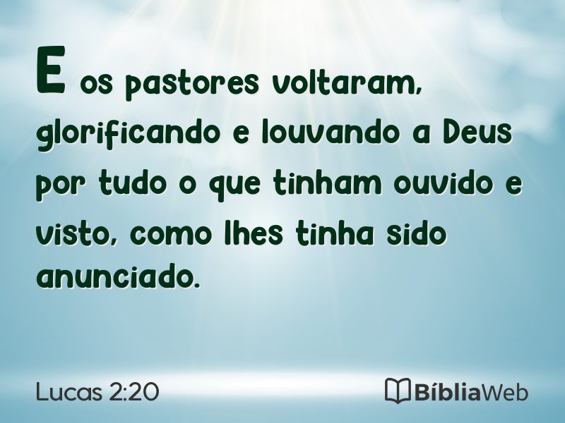 Lucas 2:20 em imagem para compartilhar