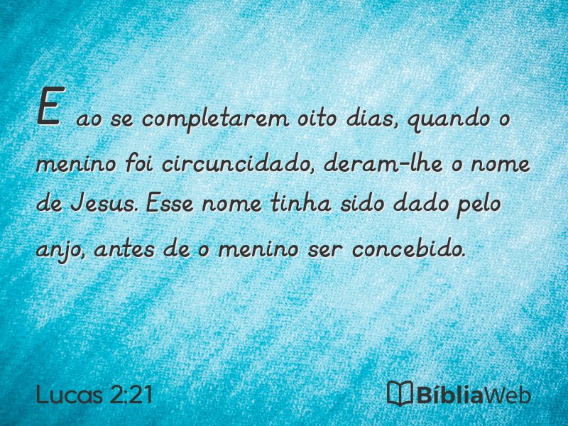 Lucas 2:21 em imagem para compartilhar
