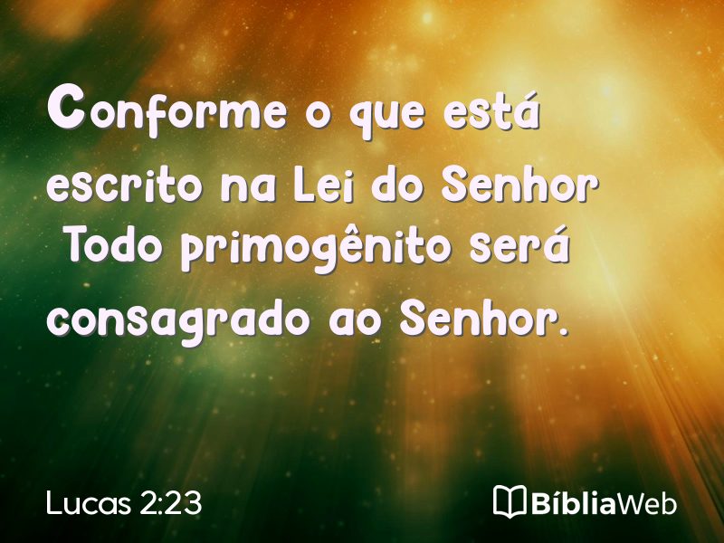 Lucas 2:23 em imagem para compartilhar