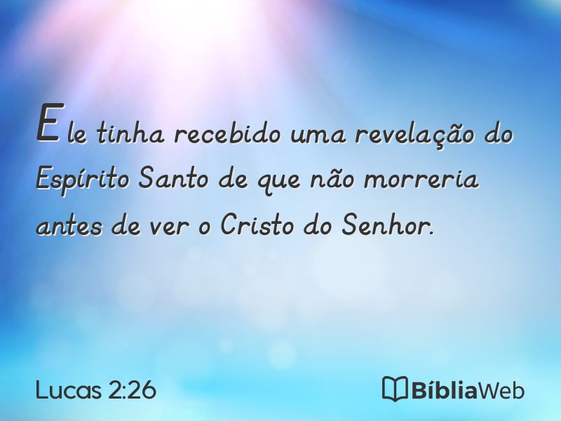 Lucas 2:26 em imagem para compartilhar