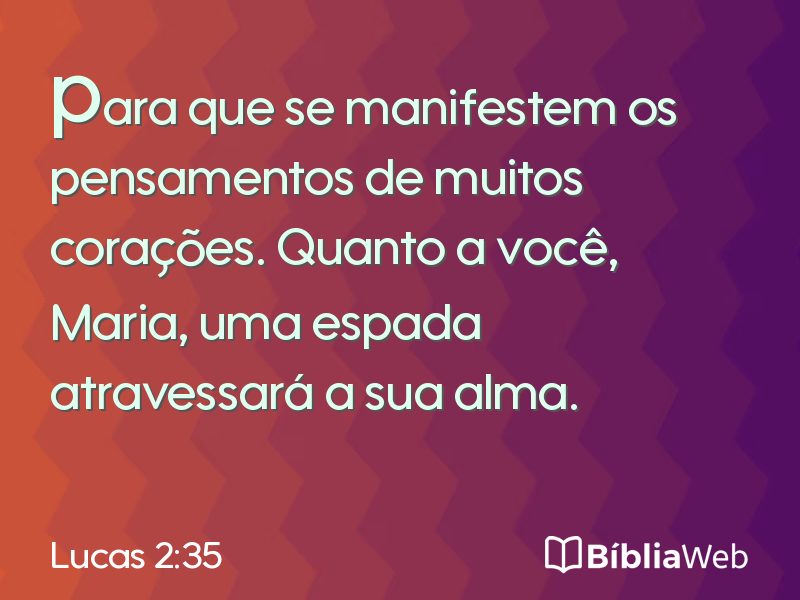 Lucas 2:35 em imagem para compartilhar