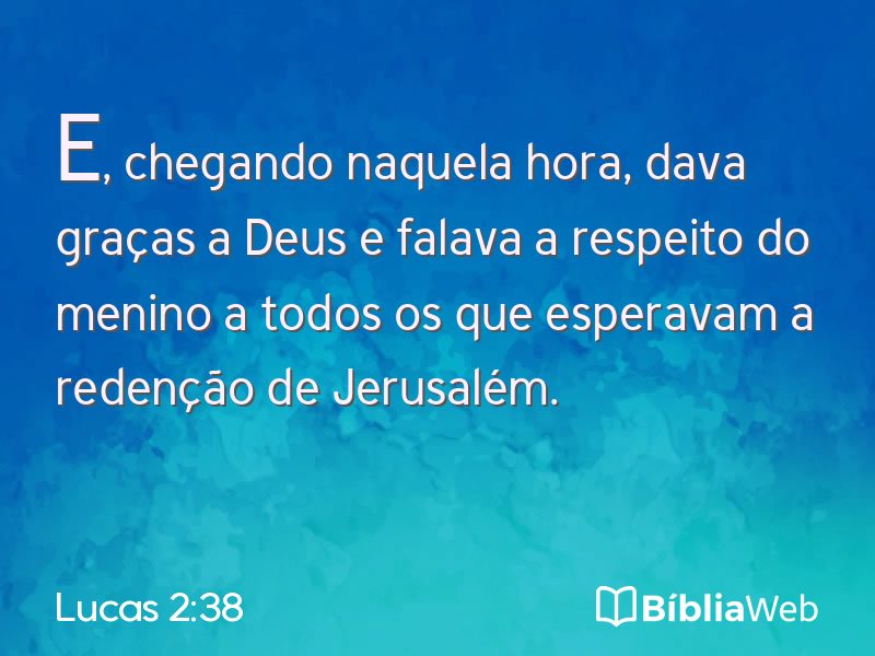 Lucas 2:38 em imagem para compartilhar