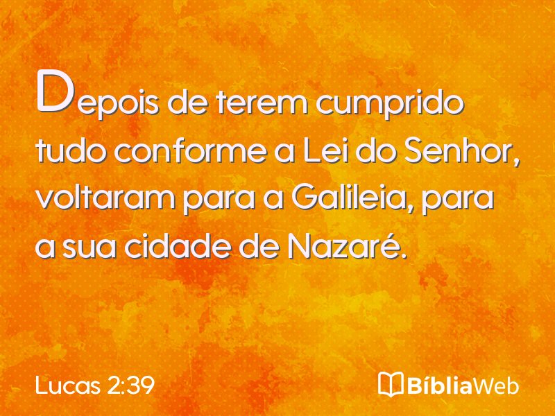 Lucas 2:39 em imagem para compartilhar