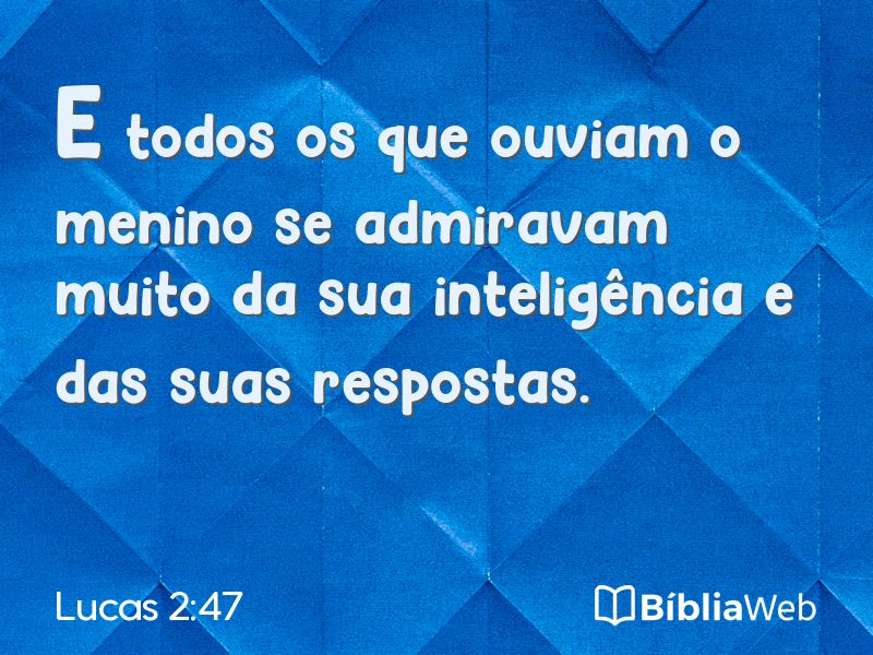 Lucas 2:47 em imagem para compartilhar