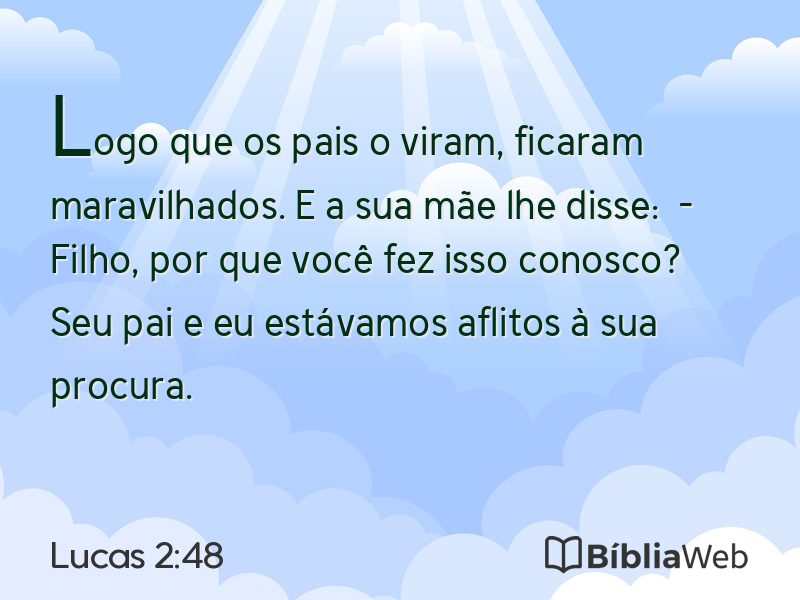 Lucas 2:48 em imagem para compartilhar