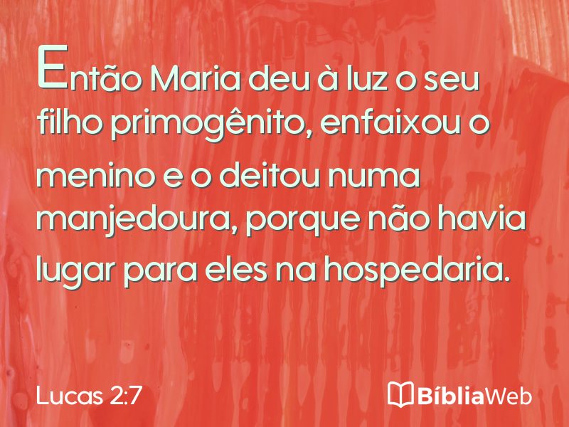 Lucas 2:7 em imagem para compartilhar