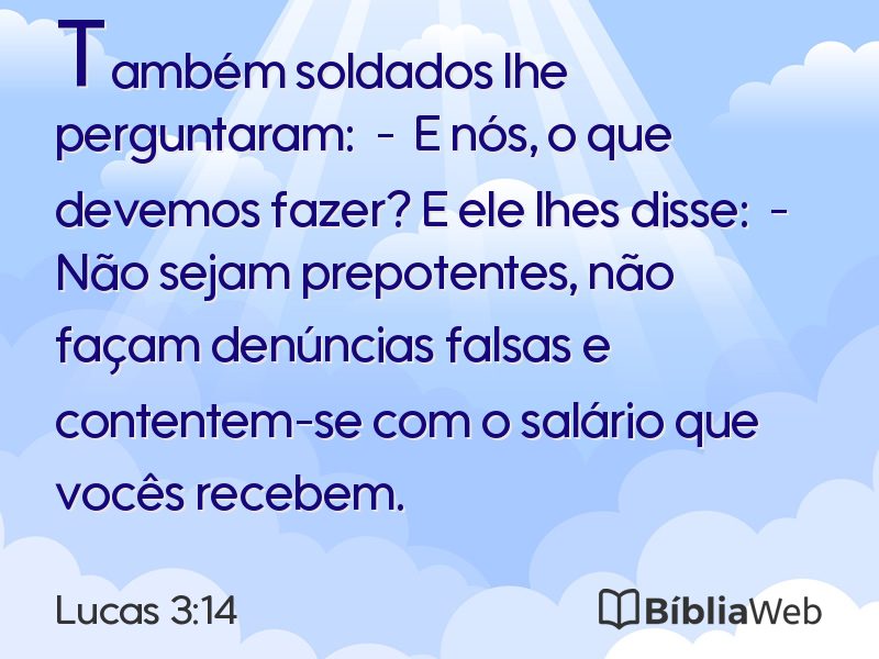 Lucas 3:14 em imagem para compartilhar