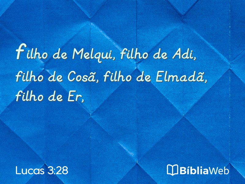 Lucas 3:28 em imagem para compartilhar