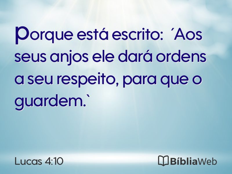 Lucas 4:10 em imagem para compartilhar