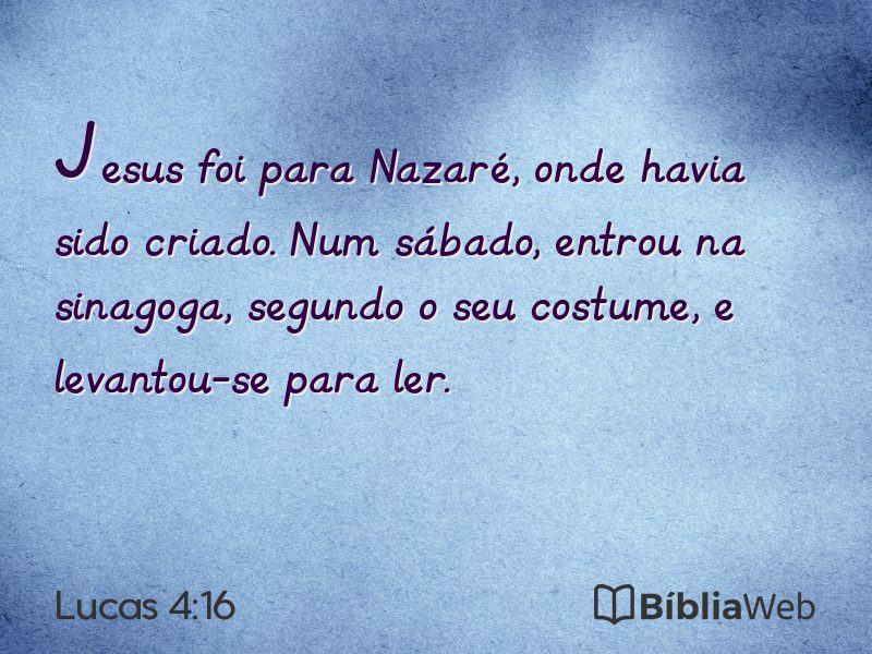 Lucas 4:16 em imagem para compartilhar