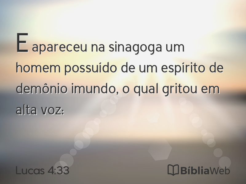 Lucas 4:33 em imagem para compartilhar