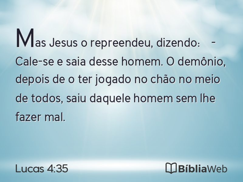 Lucas 4:35 em imagem para compartilhar