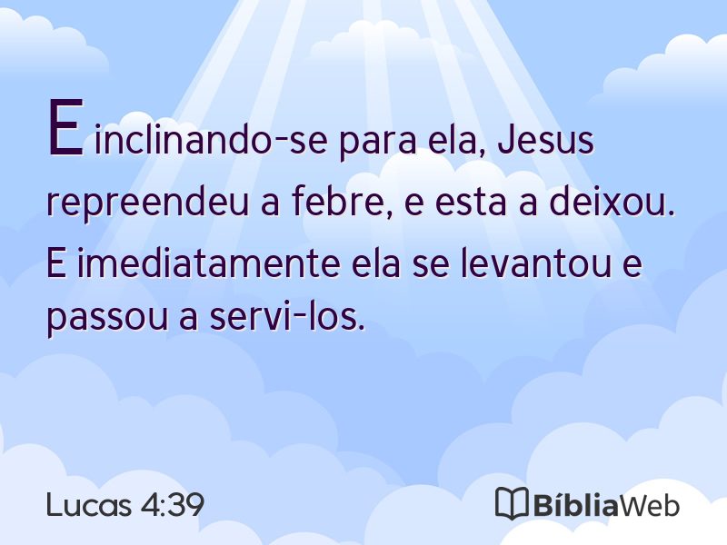 Lucas 4:39 em imagem para compartilhar