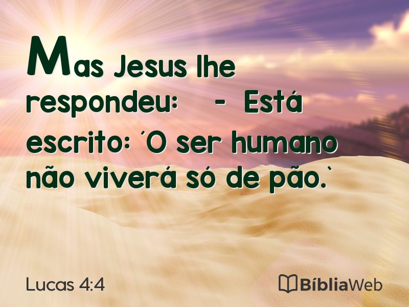 Lucas 4:4 em imagem para compartilhar