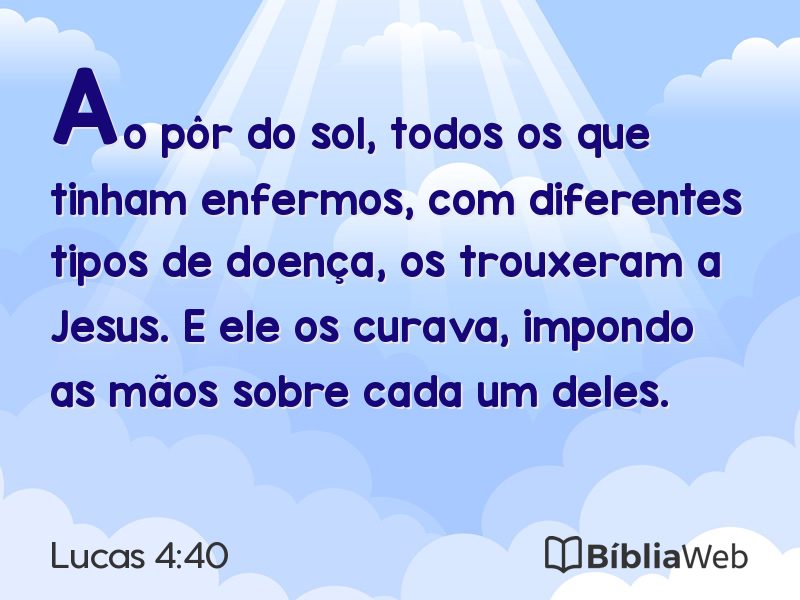 Lucas 4:40 em imagem para compartilhar
