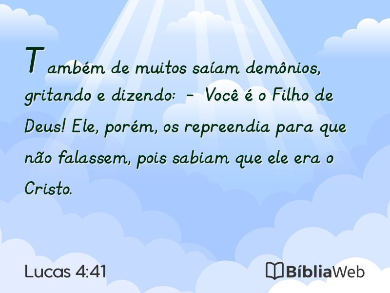 Lucas 4:41 em imagem para compartilhar