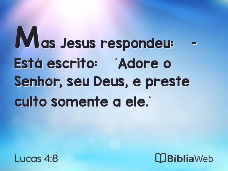 Lucas 4:8 em imagem para compartilhar