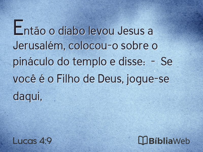 Lucas 4:9 em imagem para compartilhar