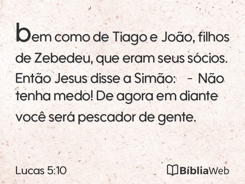 Lucas 5:10 em imagem para compartilhar