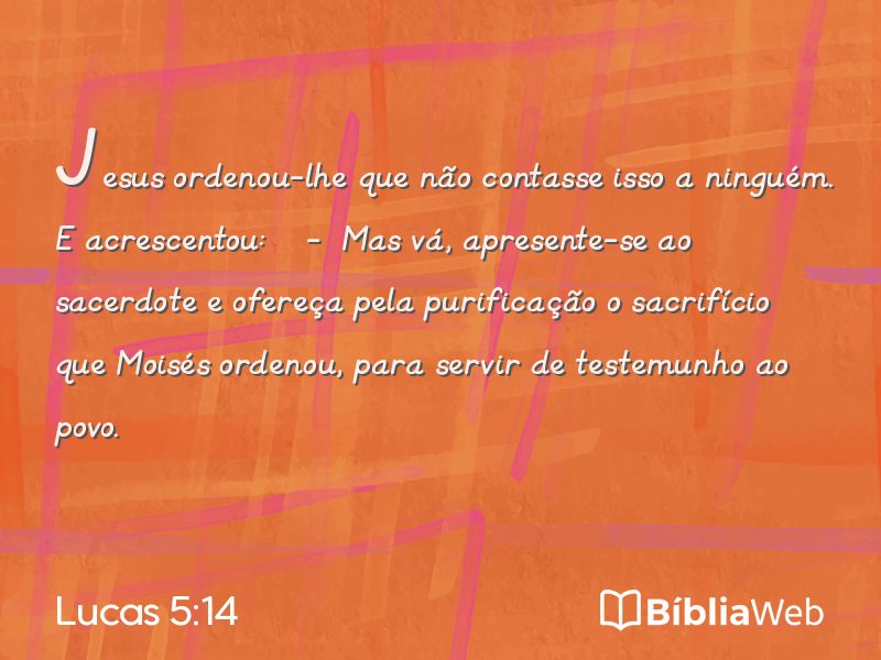 Lucas 5:14 em imagem para compartilhar