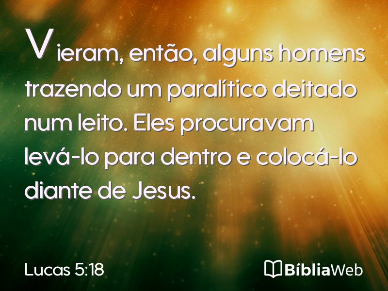 Lucas 5:18 em imagem para compartilhar