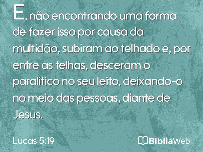 Lucas 5:19 em imagem para compartilhar