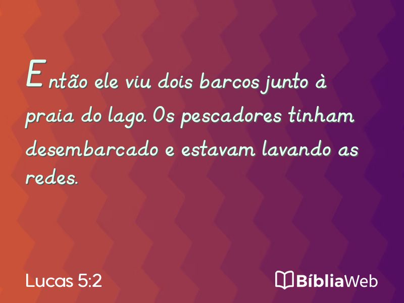 Lucas 5:2 em imagem para compartilhar