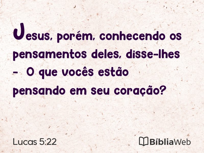 Lucas 5:22 em imagem para compartilhar