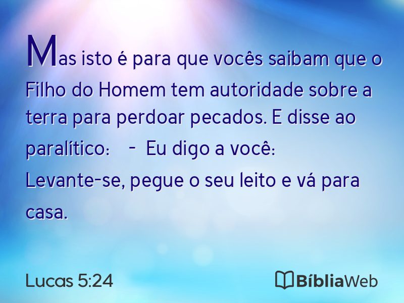Lucas 5:24 em imagem para compartilhar