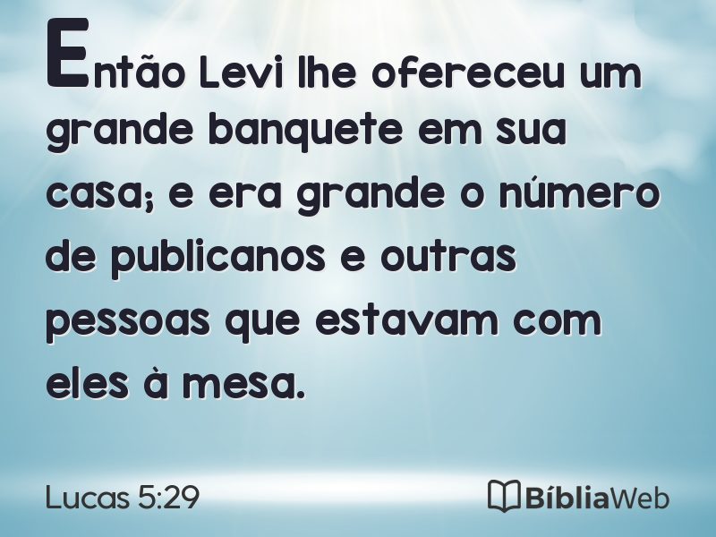 Lucas 5:29 em imagem para compartilhar