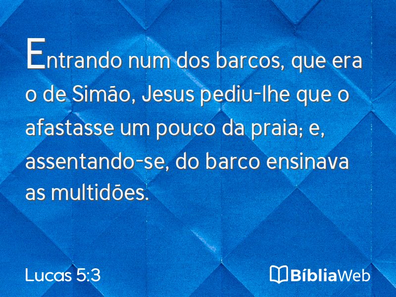 Lucas 5:3 em imagem para compartilhar