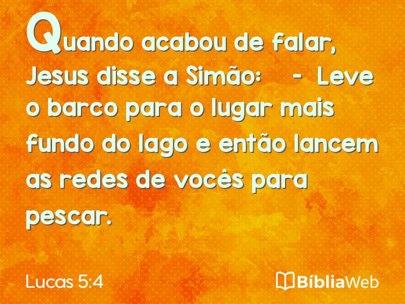 Lucas 5:4 em imagem para compartilhar