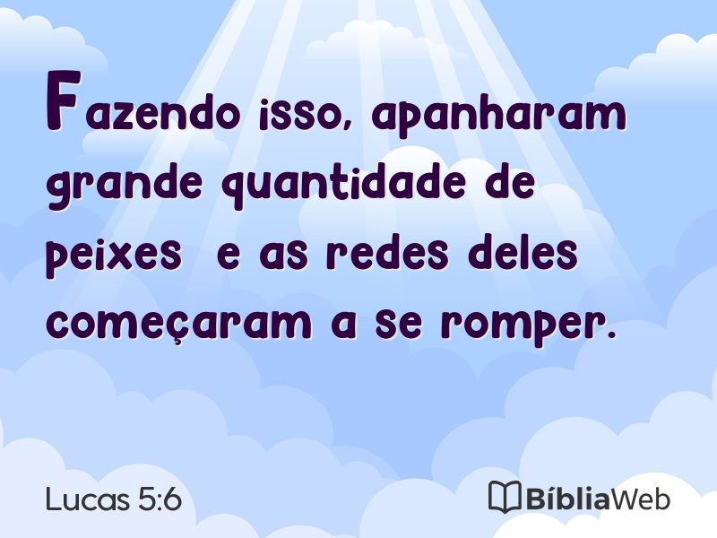 Lucas 5:6 em imagem para compartilhar