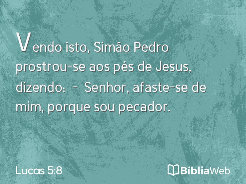 Lucas 5:8 em imagem para compartilhar