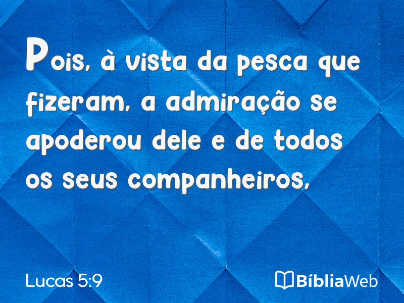 Lucas 5:9 em imagem para compartilhar