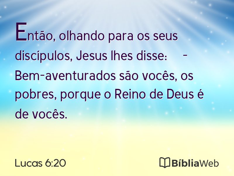 Lucas 6:20 em imagem para compartilhar
