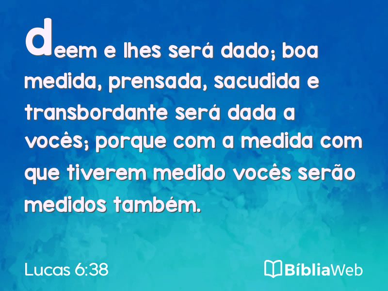 Lucas 6:38 em imagem para compartilhar