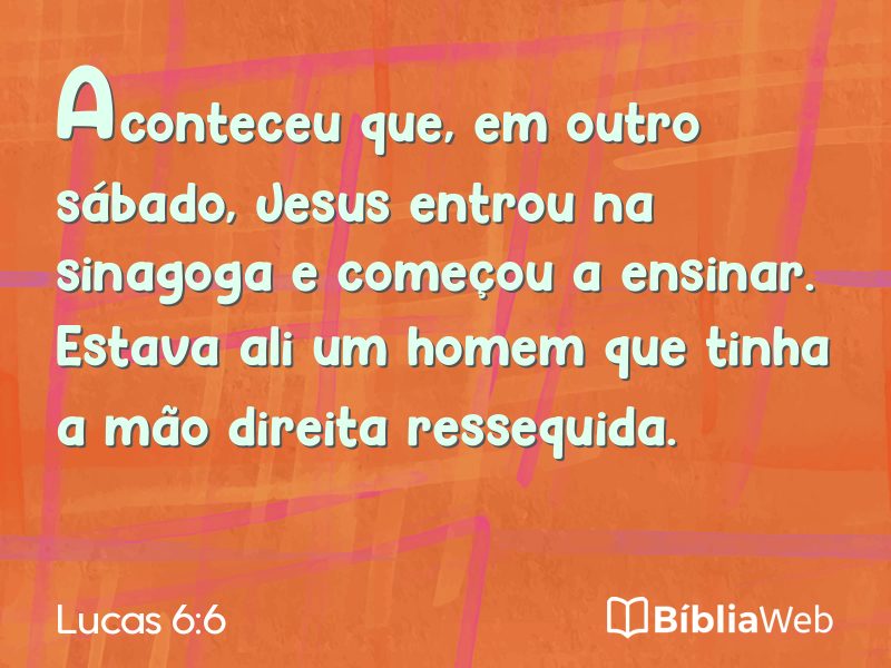 Lucas 6:6 em imagem para compartilhar