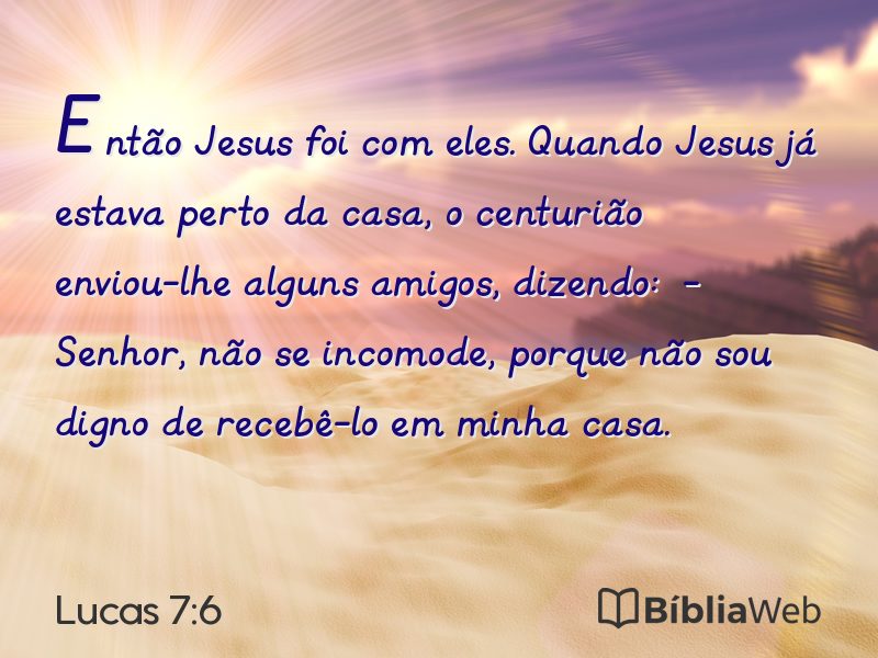 Lucas 7:6 em imagem para compartilhar