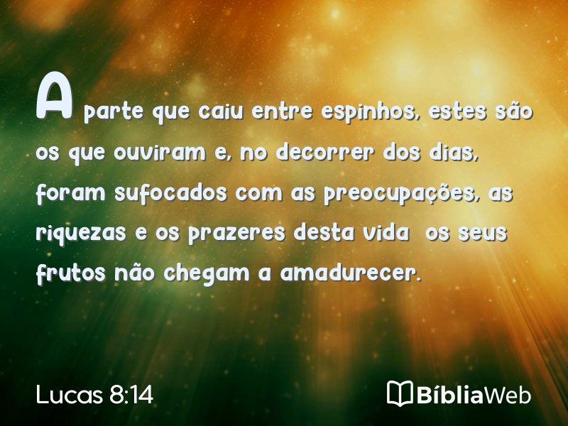 Lucas 8:14 em imagem para compartilhar