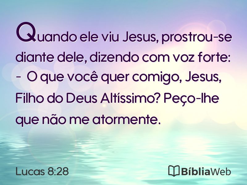 Lucas 8:28 em imagem para compartilhar