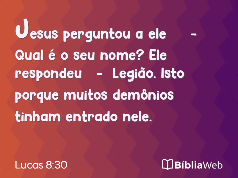 Lucas 8:30 em imagem para compartilhar