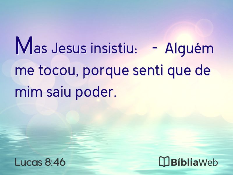 Lucas 8:46 em imagem para compartilhar