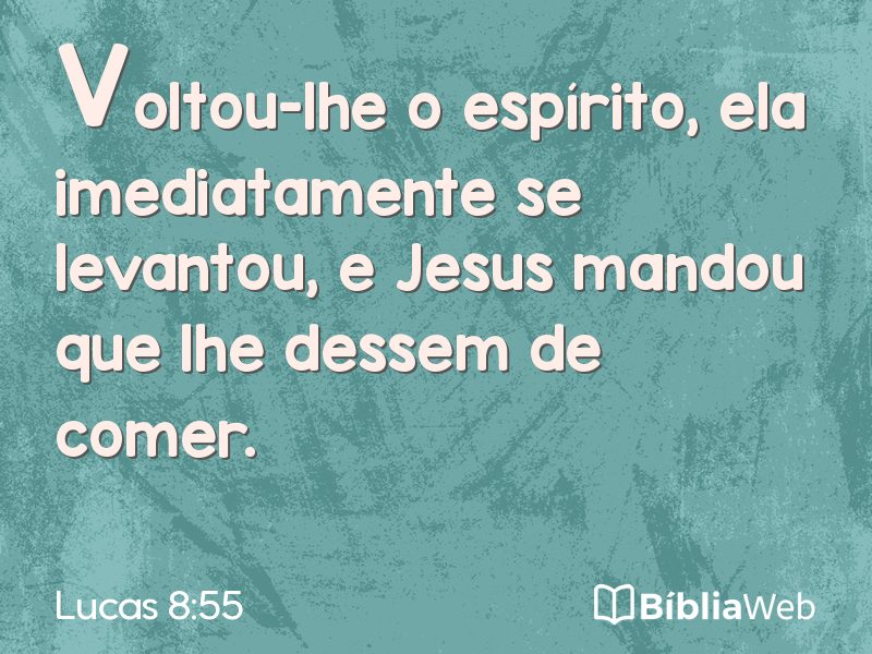 Lucas 8:55 em imagem para compartilhar