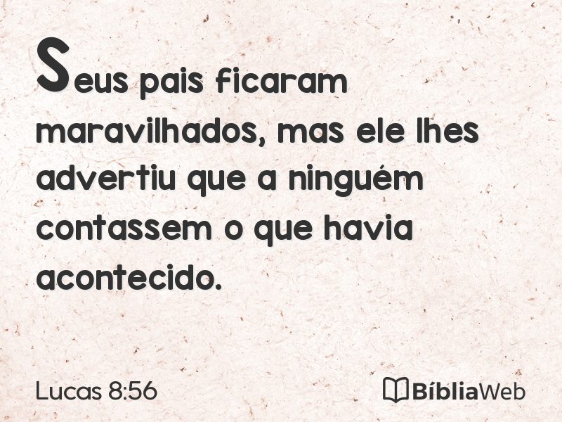 Lucas 8:56 em imagem para compartilhar