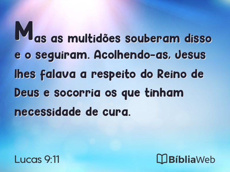 Lucas 9:11 em imagem para compartilhar
