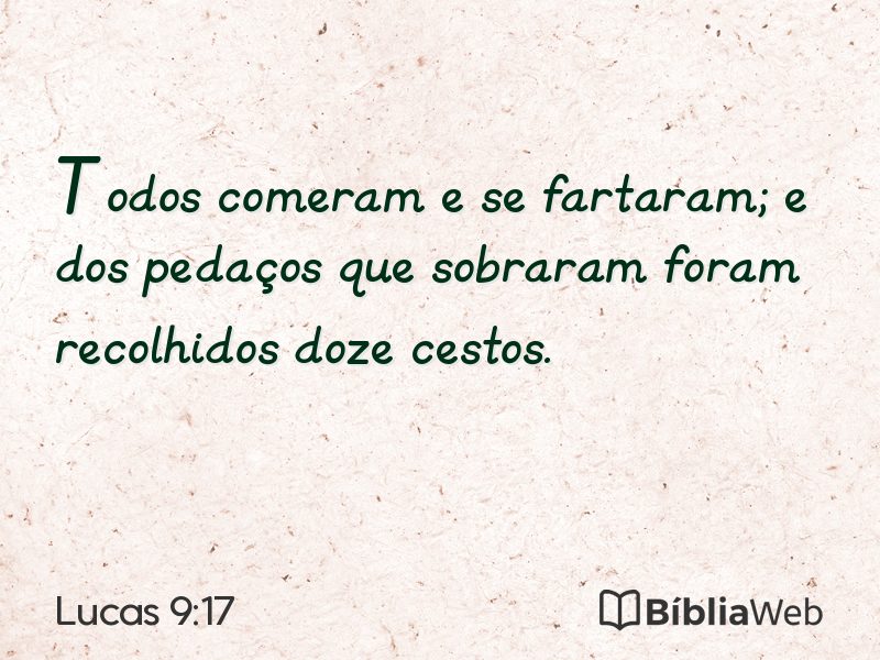 Lucas 9:17 em imagem para compartilhar