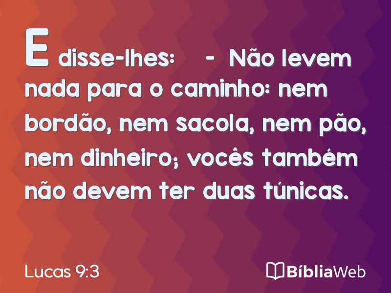 Lucas 9:3 em imagem para compartilhar