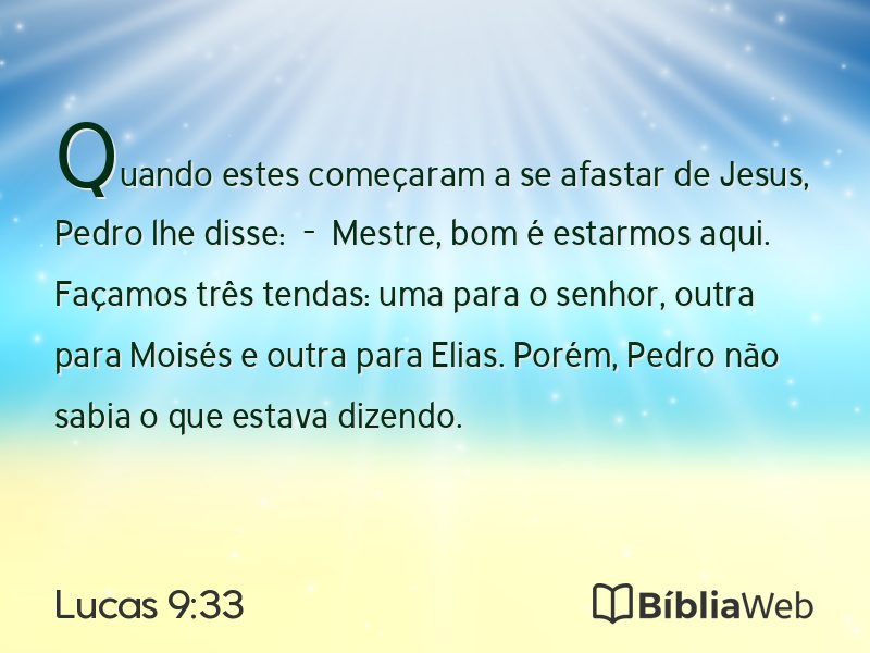 Lucas 9:33 em imagem para compartilhar